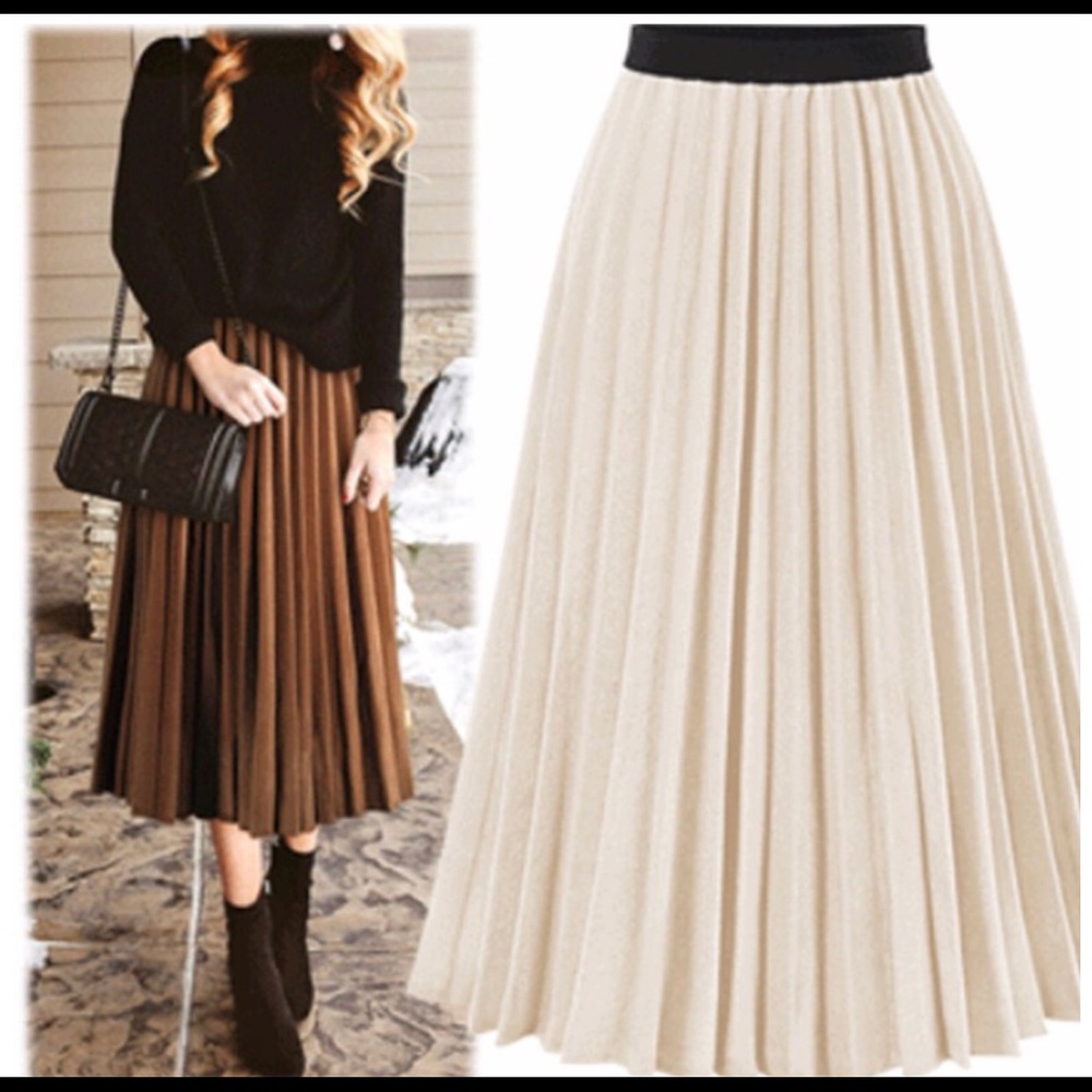 High Waist Formal Long Maxi Pleated Skirts Women